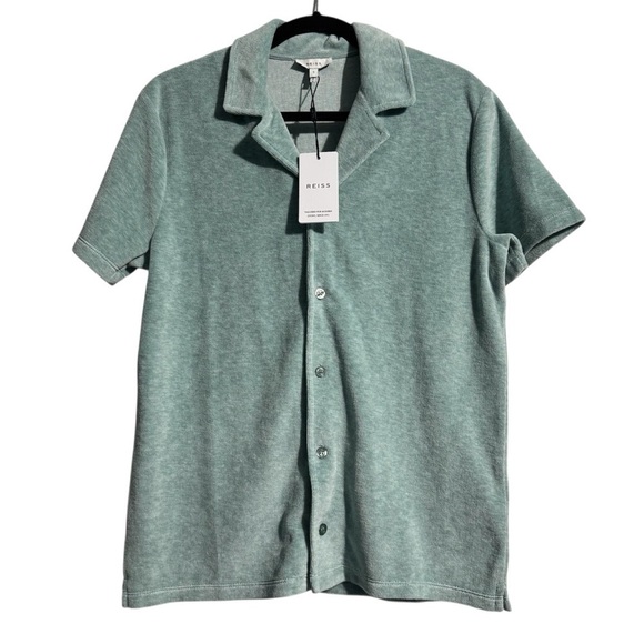 Reiss Other - Reiss Crosby Cuban Collar Shirt –Velour– Size Small – Button Up Resort Vacation